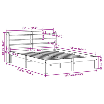Bed Frame with Headboard without Mattress 120x190 cm Small Double