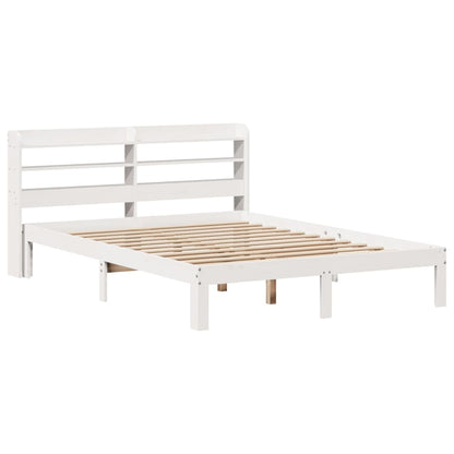 Bed Frame with Headboard without Mattress White 120x190 cm Small Double