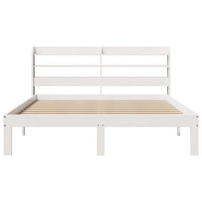 Bed Frame with Headboard without Mattress White 120x190 cm Small Double