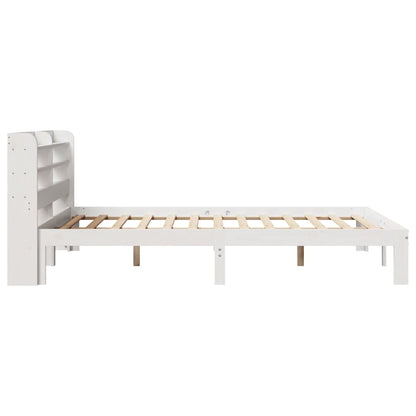 Bed Frame with Headboard without Mattress White 120x190 cm Small Double