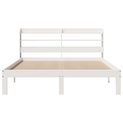 Bed Frame with Headboard without Mattress White 140x190 cm