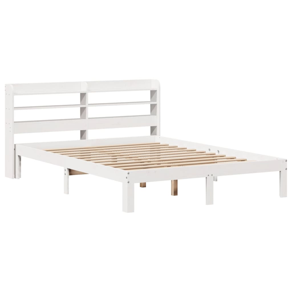 Bed Frame with Headboard without Mattress White 150x200 cm King Size