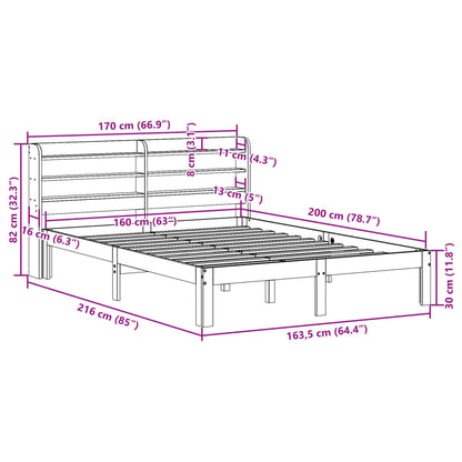 Bed Frame with Headboard without Mattress 160x200 cm