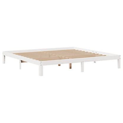Bed Frame with Headboard without Mattress White 180x200 cm Super King