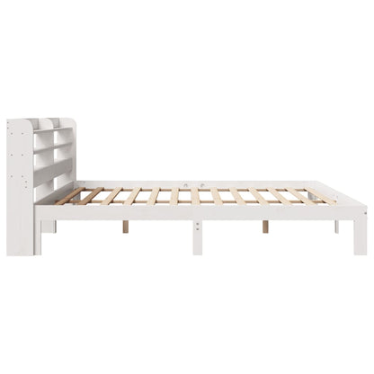 Bed Frame with Headboard without Mattress White 200x200 cm