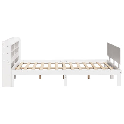 Bed Frame with Headboard without Mattress White 120x190 cm Small Double