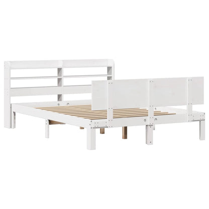 Bed Frame with Headboard without Mattress White 135x190 cm Double