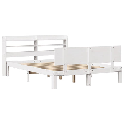 Bed Frame with Headboard without Mattress White 140x200 cm