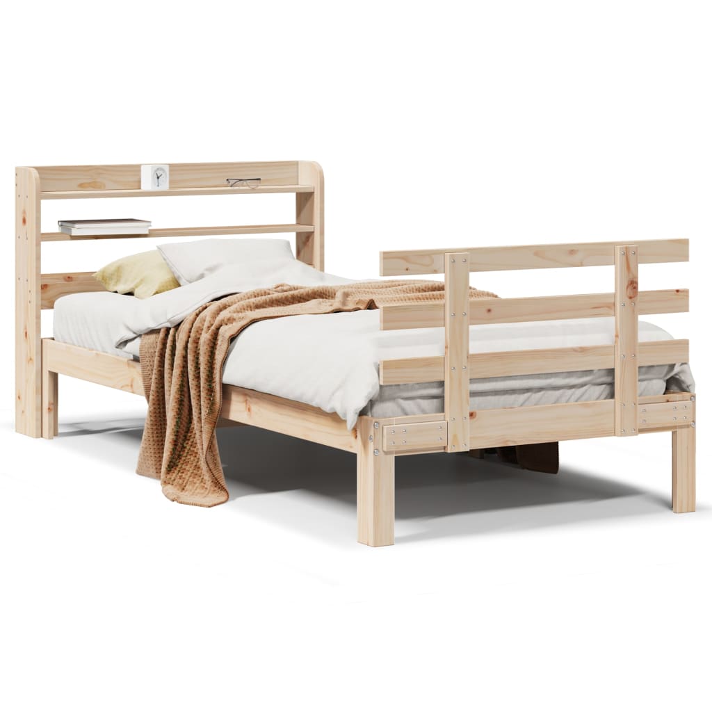 Bed Frame with Headboard without Mattress 90x190 cm Single