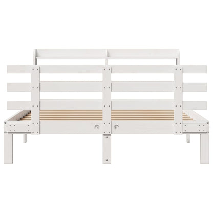 Bed Frame with Headboard without Mattress White 120x190 cm Small Double