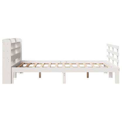 Bed Frame with Headboard without Mattress White 120x190 cm Small Double