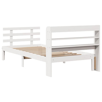 Bed Frame with Headboard without Mattress White 100x200 cm