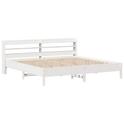 Bed Frame without Mattress White 180x200 cm Super King Solid Wood Pine