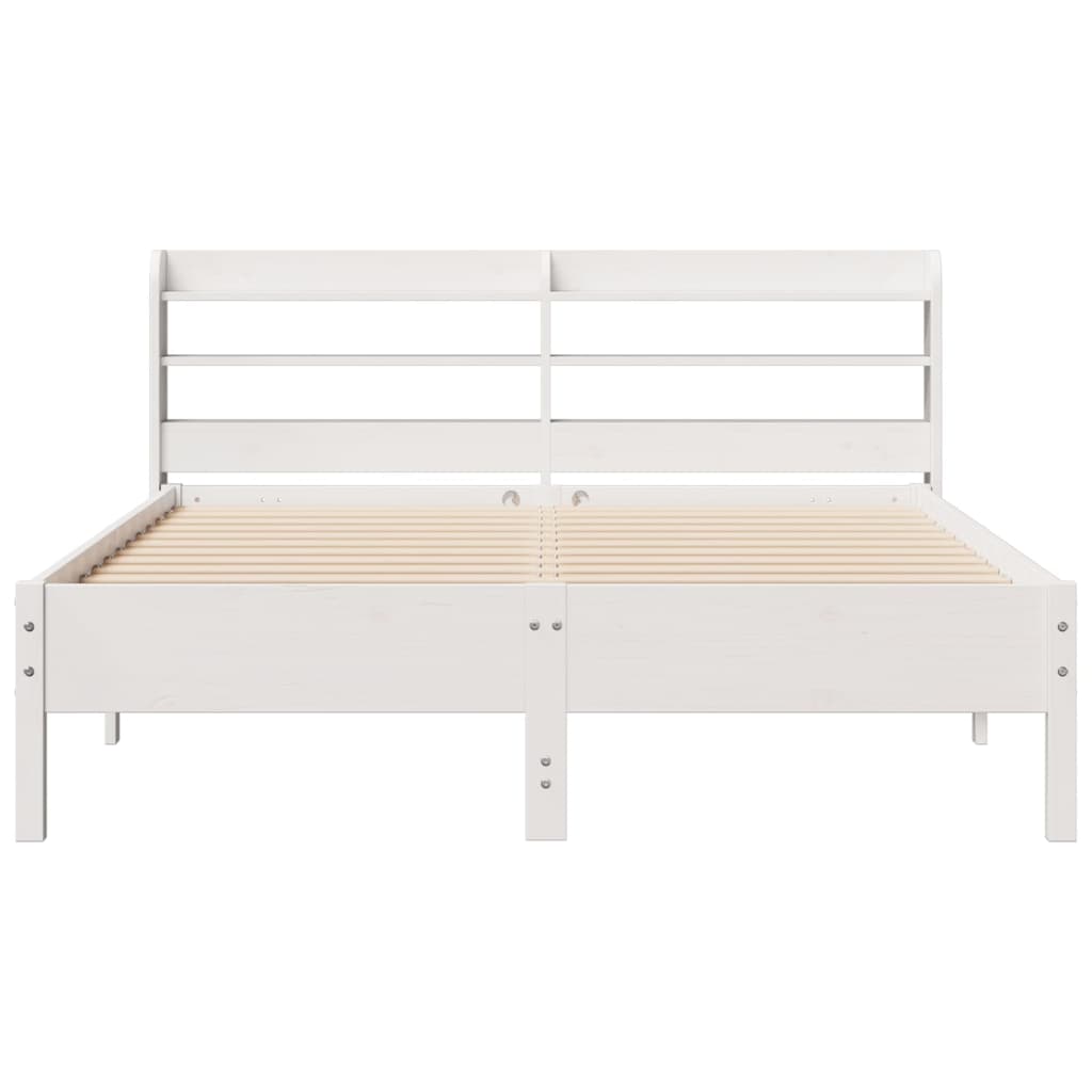 Bed Frame without Mattress White 160x200 cm Solid Wood Pine