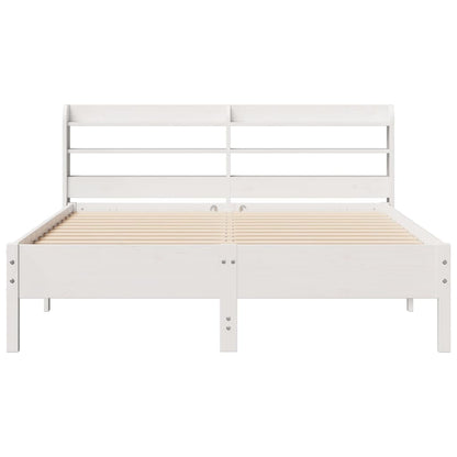 Bed Frame without Mattress White 160x200 cm Solid Wood Pine