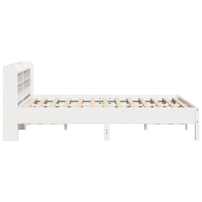 Bed Frame without Mattress White 150x200 cm King Size Solid Wood Pine