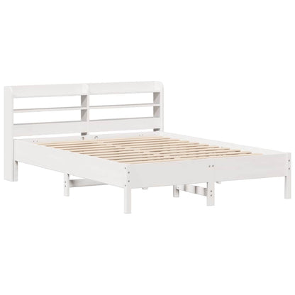 Bed Frame without Mattress White 140x200 cm Solid Wood Pine