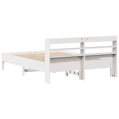 Bed Frame without Mattress White 140x200 cm Solid Wood Pine