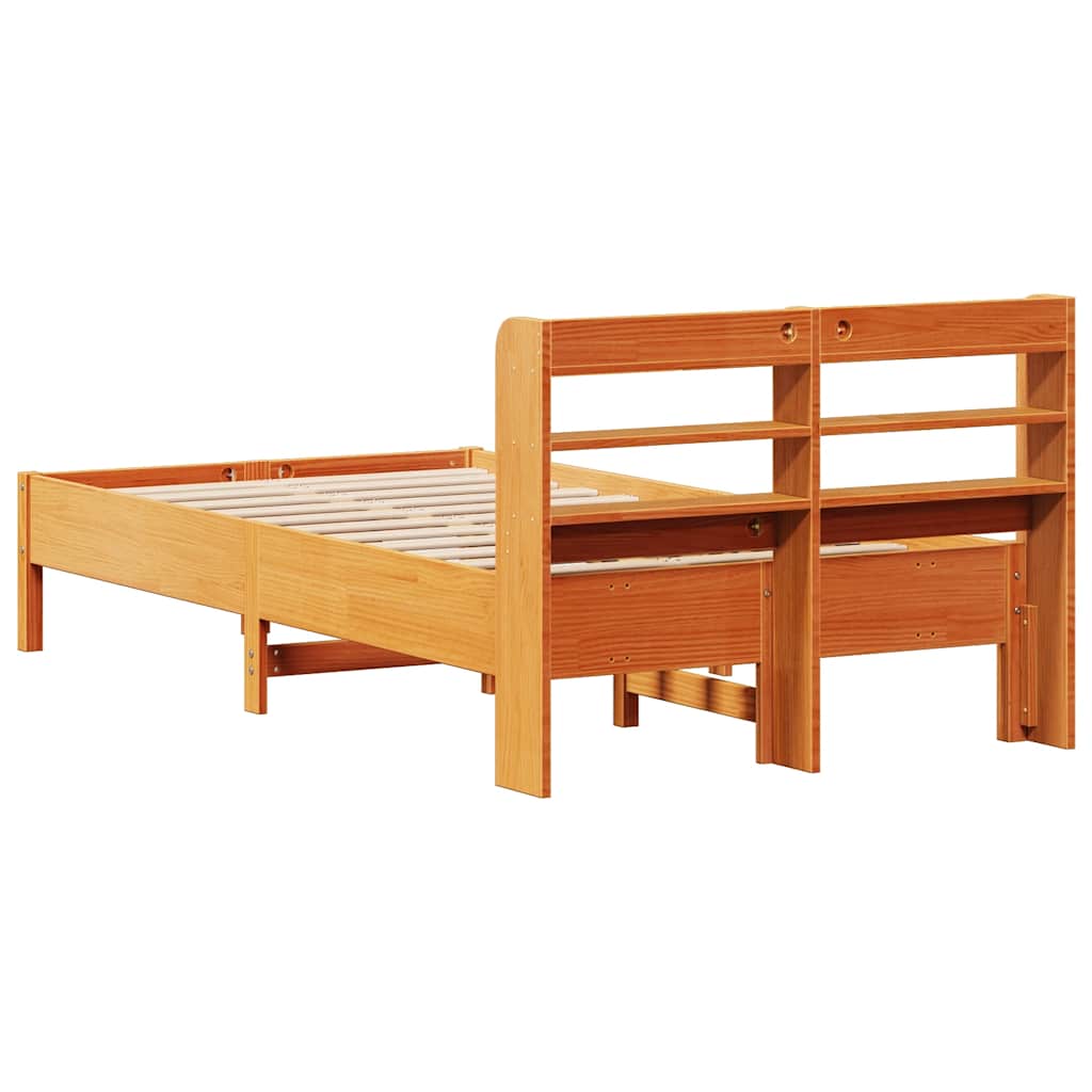 Bed Frame without Mattress Wax Brown 100x200 cm Solid Wood Pine