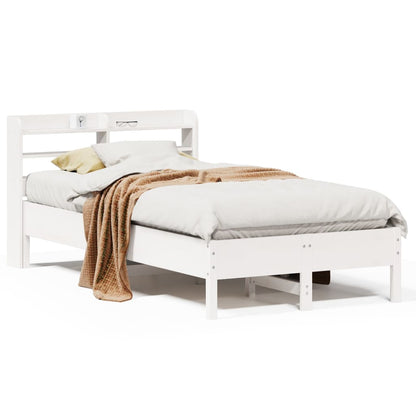 Bed Frame without Mattress White 90x200 cm Solid Wood Pine