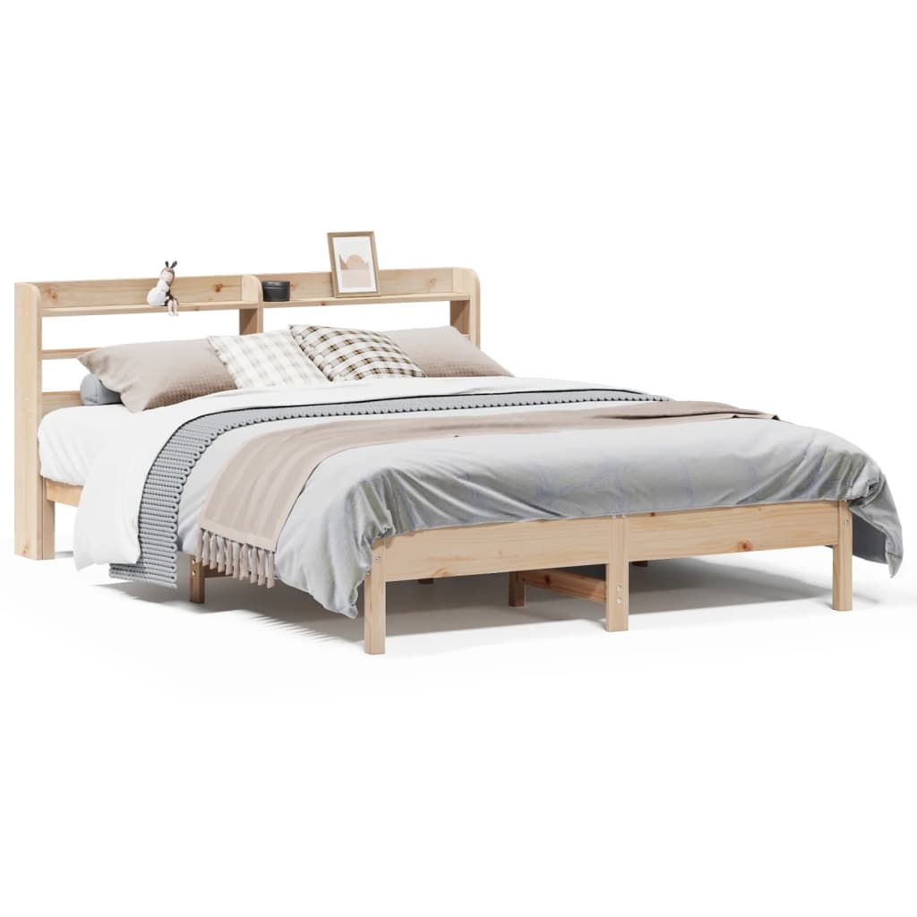 Bed Frame without Mattress 140x190 cm Solid Wood Pine