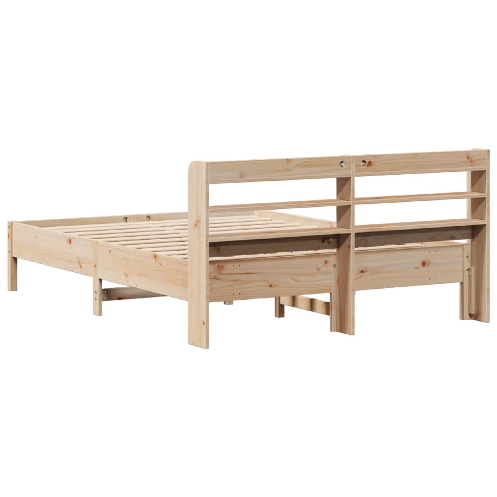 Bed Frame without Mattress 140x190 cm Solid Wood Pine