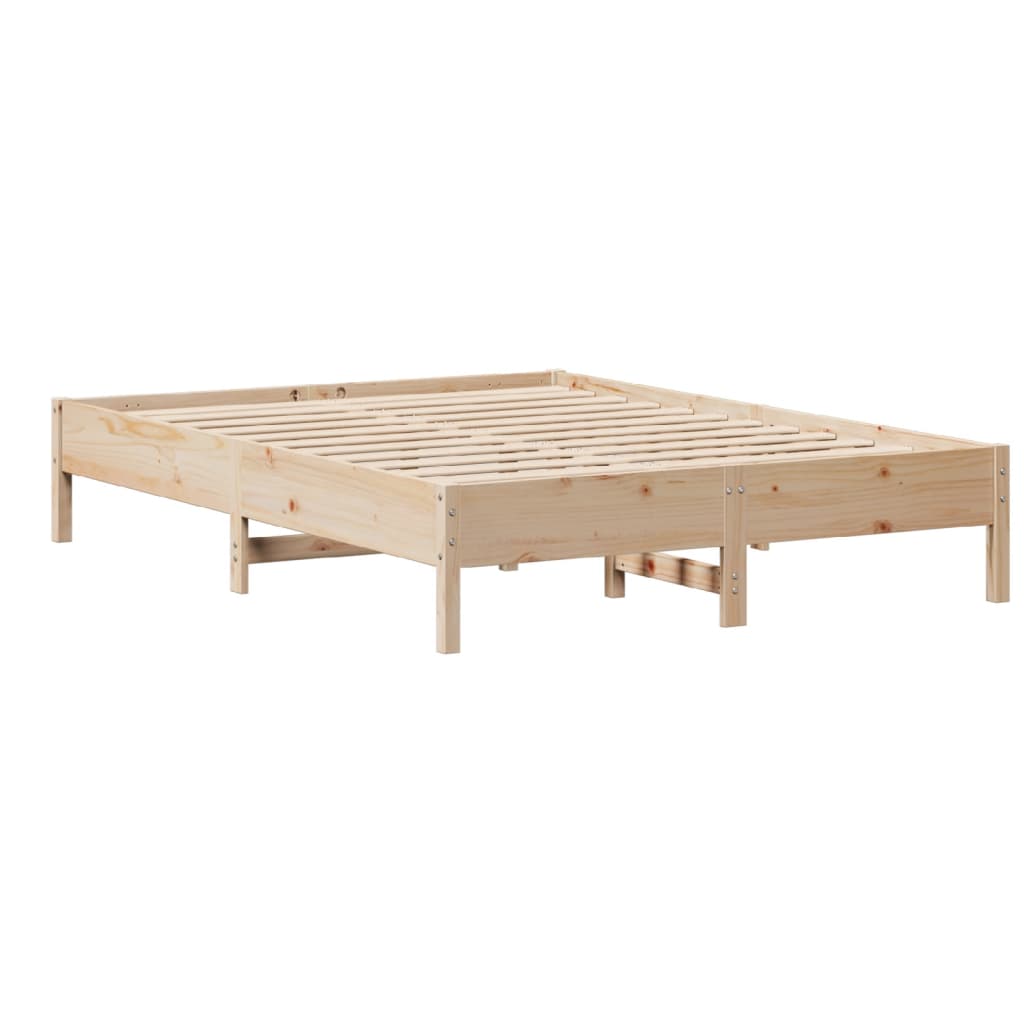 Bed Frame without Mattress 140x190 cm Solid Wood Pine