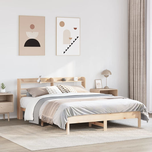 Bed Frame without Mattress 140x190 cm Solid Wood Pine