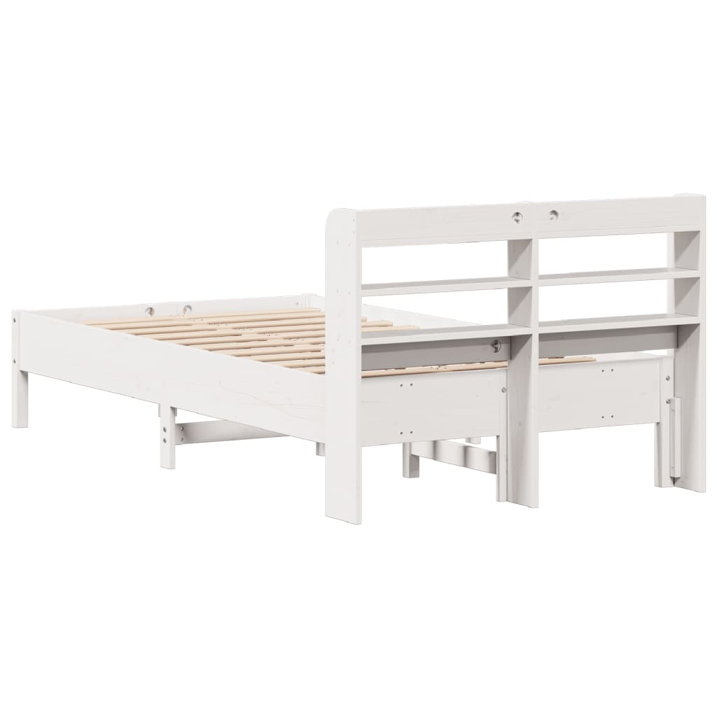 Bed Frame without Mattress White 90x190 cm Single Solid Wood Pine