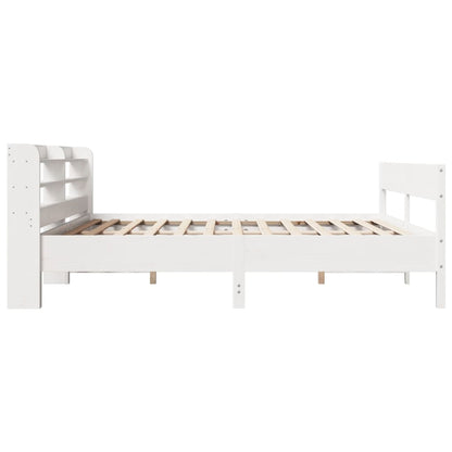 Bed Frame without Mattress White 200x200 cm Solid Wood Pine