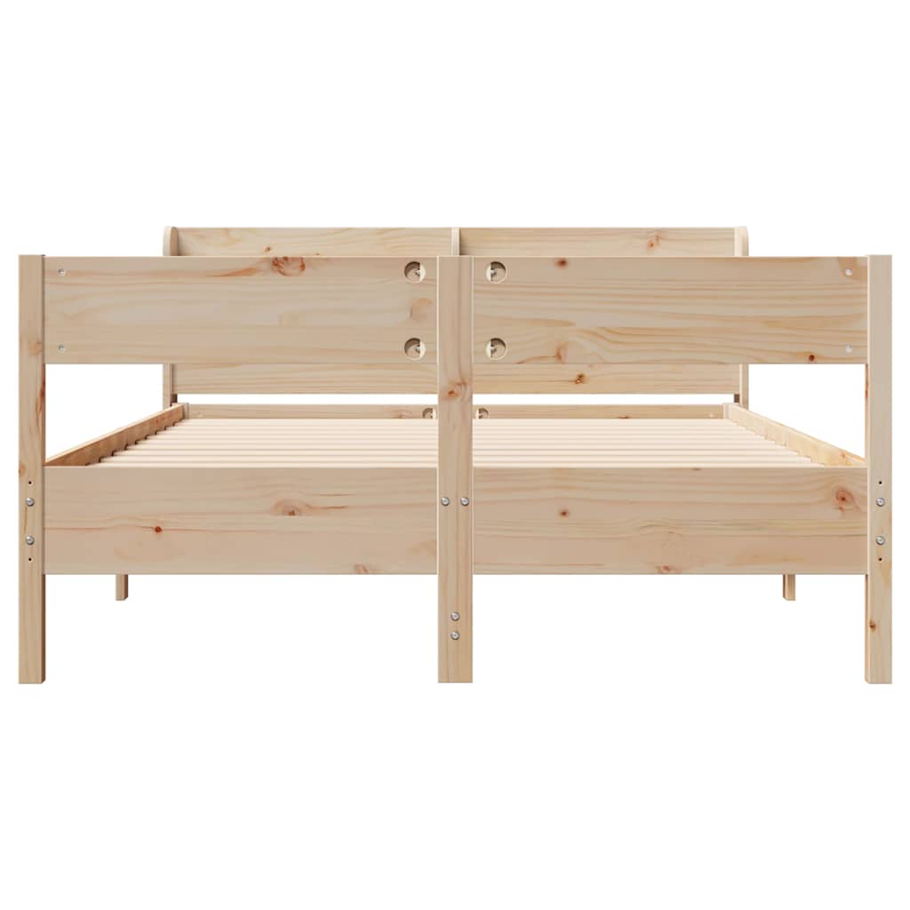 Bed Frame without Mattress 120x190 cm Small Double Solid Wood Pine