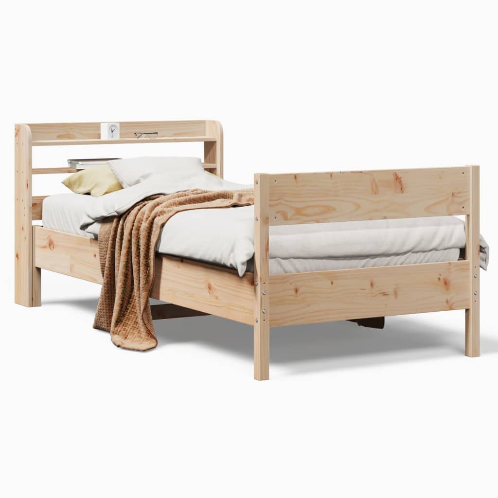 Bed Frame without Mattress 75x190 cm Small Single Solid Wood Pine