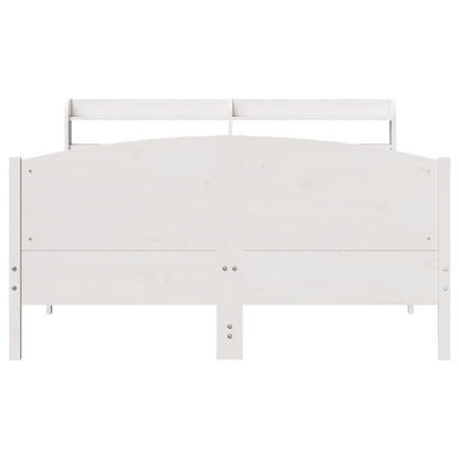 Bed Frame without Mattress White 150x200 cm King Size Solid Wood Pine