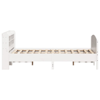Bed Frame without Mattress White 150x200 cm King Size Solid Wood Pine