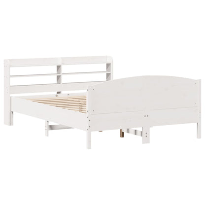 Bed Frame without Mattress White 140x200 cm Solid Wood Pine