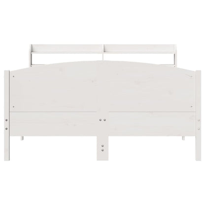 Bed Frame without Mattress White 135x190 cm Double Solid Wood Pine