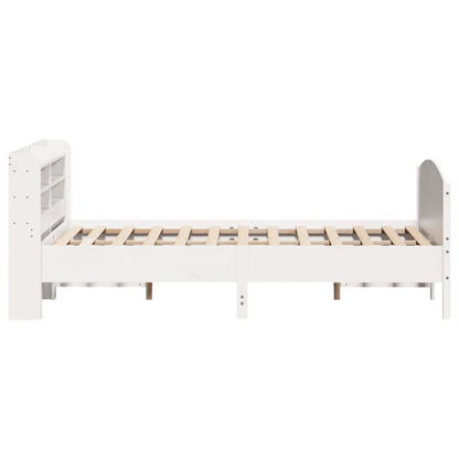 Bed Frame without Mattress White 135x190 cm Double Solid Wood Pine