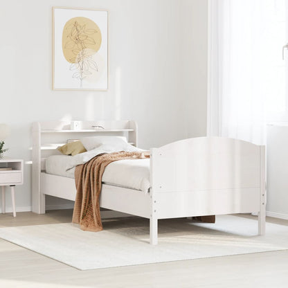 Bed Frame without Mattress White 75x190 cm Small Single Solid Wood Pine