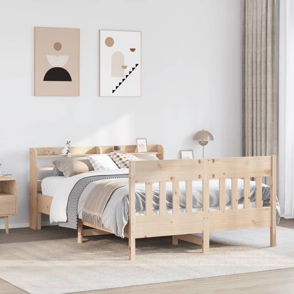 Bed Frame without Mattress 160x200 cm Solid Wood Pine