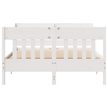 Bed Frame without Mattress White 120x200 cm Solid Wood Pine