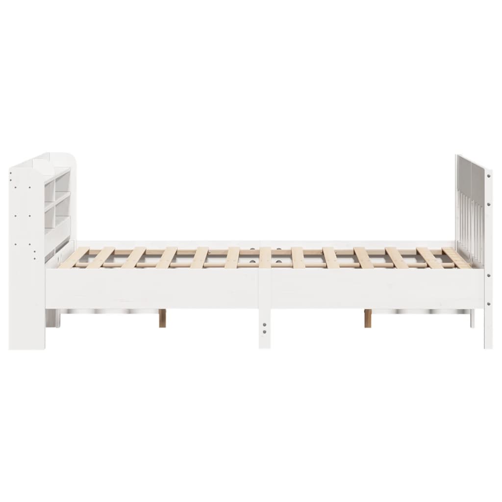 Bed Frame without Mattress White 120x200 cm Solid Wood Pine