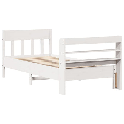 Bed Frame without Mattress White 100x200 cm Solid Wood Pine