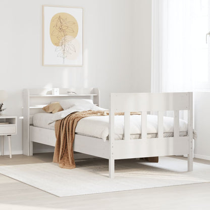 Bed Frame without Mattress White 100x200 cm Solid Wood Pine
