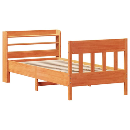 Bed Frame without Mattress Wax Brown 100x200 cm Solid Wood Pine