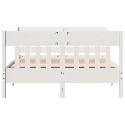 Bed Frame without Mattress White 140x190 cm Solid Wood Pine