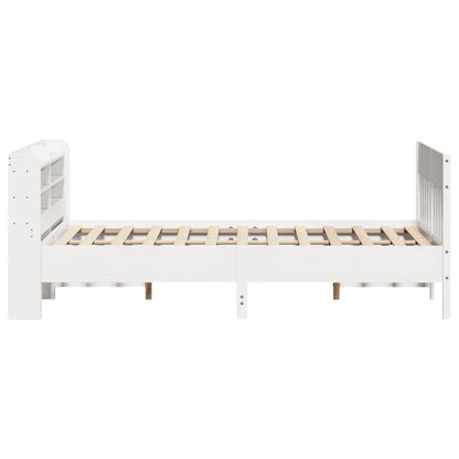 Bed Frame without Mattress White 135x190 cm Double Solid Wood Pine