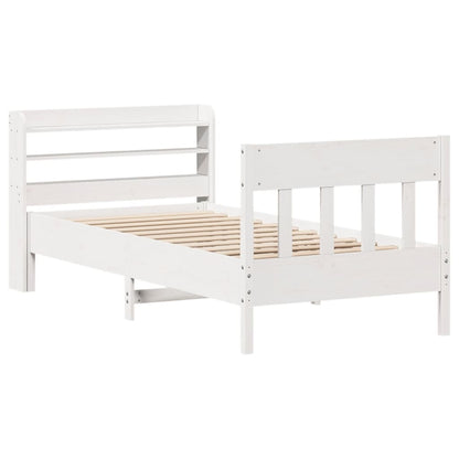 Bed Frame without Mattress White 75x190 cm Small Single Solid Wood Pine