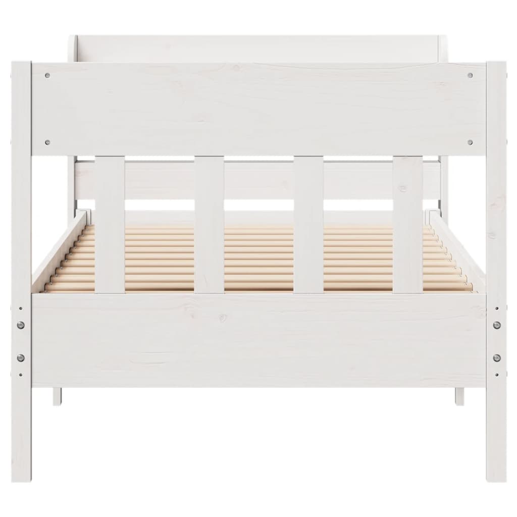 Bed Frame without Mattress White 75x190 cm Small Single Solid Wood Pine