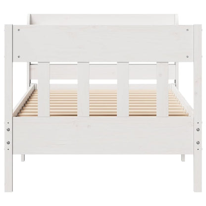 Bed Frame without Mattress White 75x190 cm Small Single Solid Wood Pine