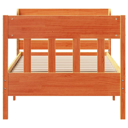 Bed Frame without Mattress Wax Brown 75x190 cm Small Single Solid Wood Pine
